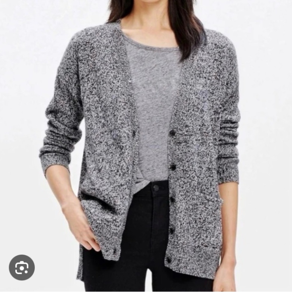 Madewell Gray Cardigan Sweater Chunky Knit